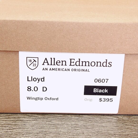 Allen Edmonds LLOYD Wingtip Oxford 8 D Black * add $15 new Cedar Trees main image 7